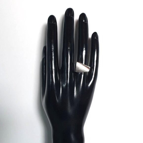 Bold Vintage Unique Sculptural Modernist Solid 925 Silver Statement Ring - Picture 12 of 12